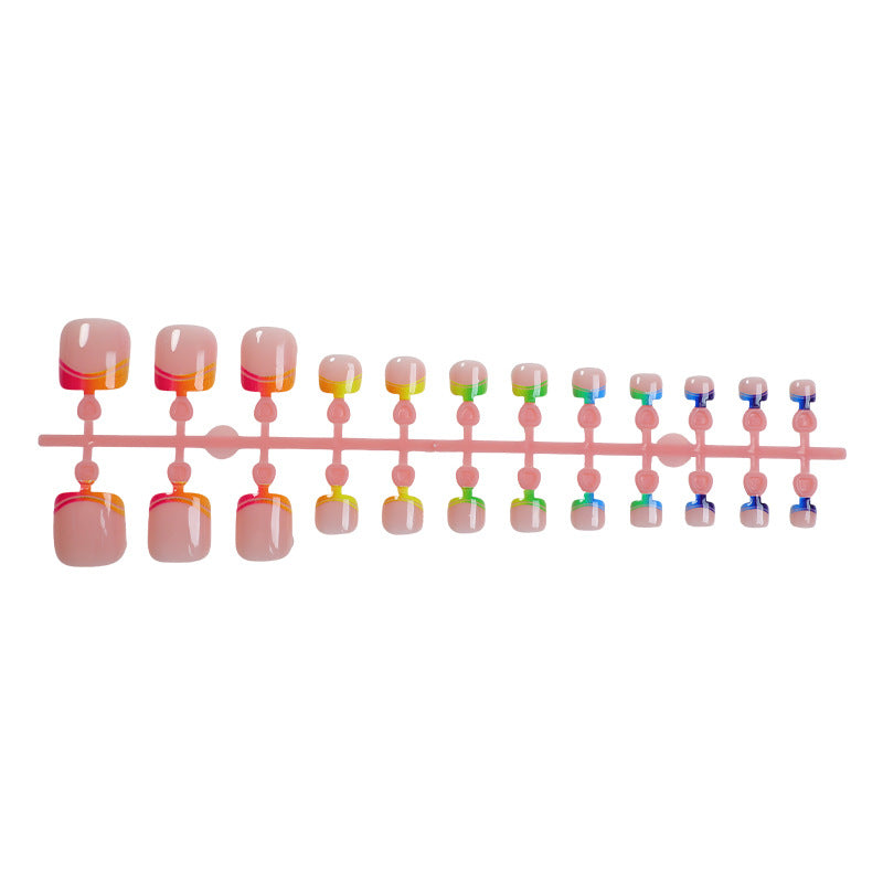 Vibrant Geometric Pattern Press-On Nails Acalora