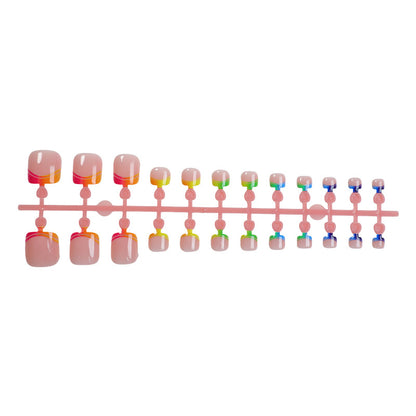 Vibrant Geometric Pattern Press-On Nails Acalora