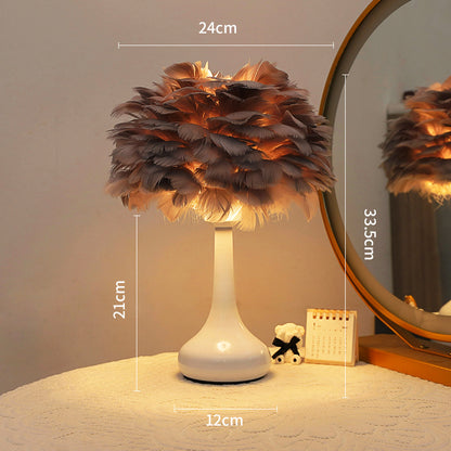 Feather-Style Illuminated Table Lamp