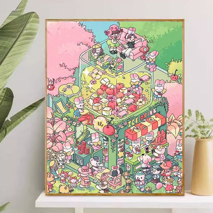 Playful Cartoon-Themed Art Canvas