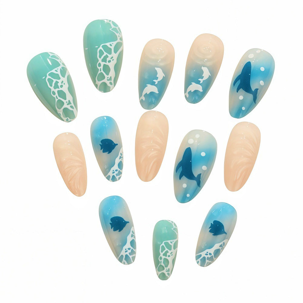 Underwater-themed art nails Acalora