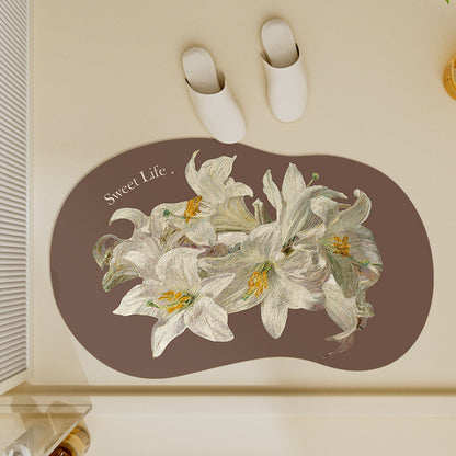 Floral-Inspired Decorative Bath Mat