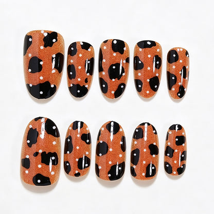 Artistic Leopard Print Press-On Nail Art Acalora