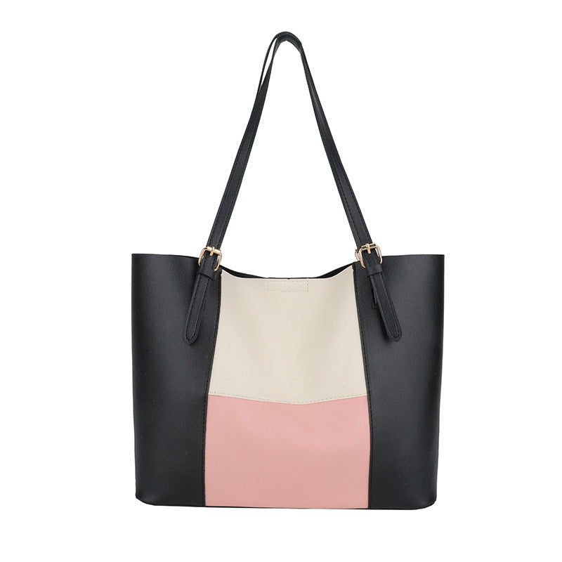 Versatile Color Block Tote Bag Acalora