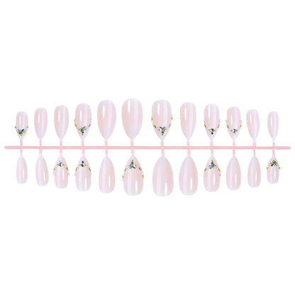 Premium Decorative Press-On Nail Set with Gem Accents Acalora