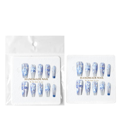Artistic Floral Long Press-On Nail Set Acalora