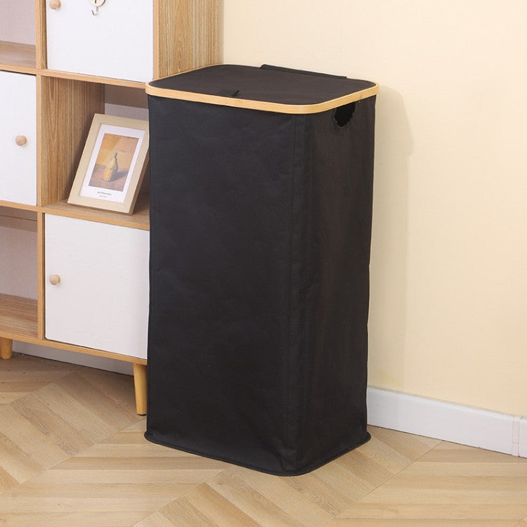 Stylish laundry basket with wooden lid Acalora