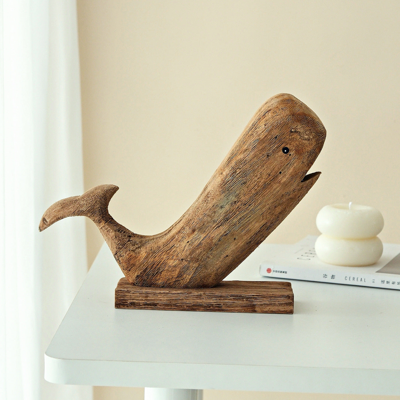 Decorative Whale Sculpture Display