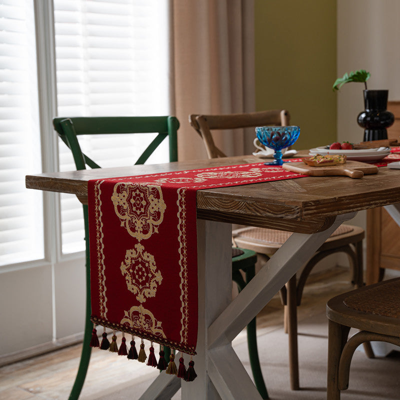 Ornate Tassel Table Runner