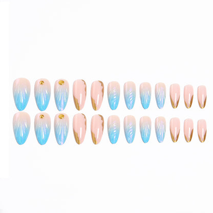 Acrylic nail set with glitter and shell design Acalora
