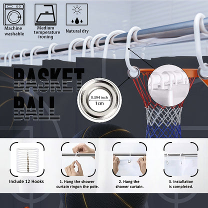High-Definition Basketball-Themed Bathroom Décor Set