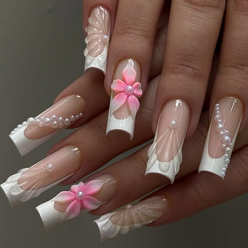 Floral Embellished Press-On Nail Set Acalora 1788495815