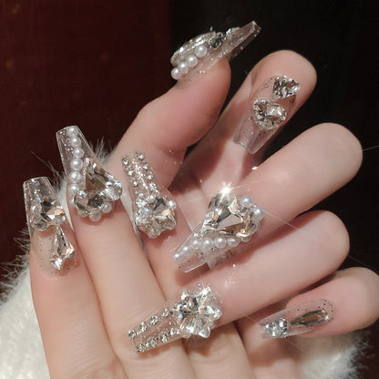 Decorative Crystal Embellished Nail Tips Acalora