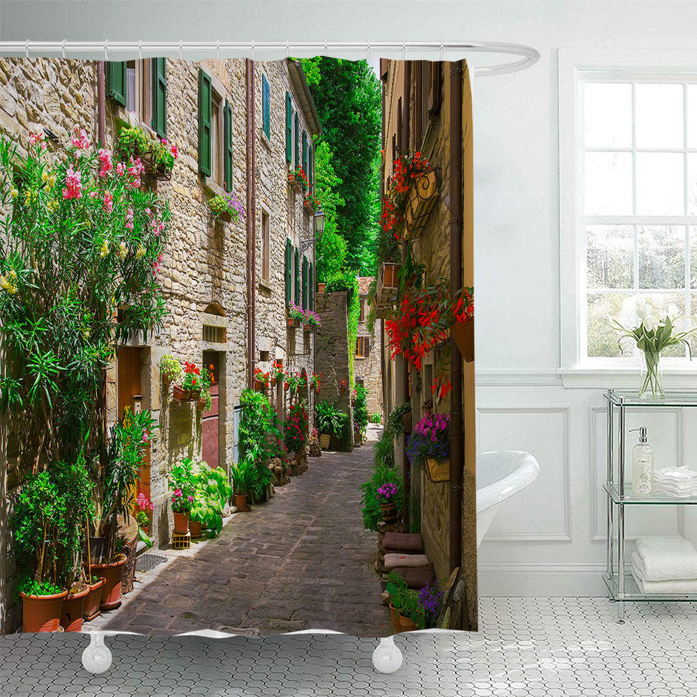 Floral Lane-Inspired Shower Curtain