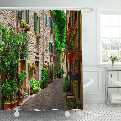 Floral Lane-Inspired Shower Curtain