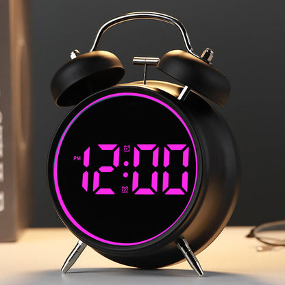 Digital alarm clock with alarm and temperature display