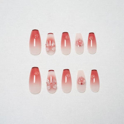 Artificial nails with floral design and glitter accents Acalora
