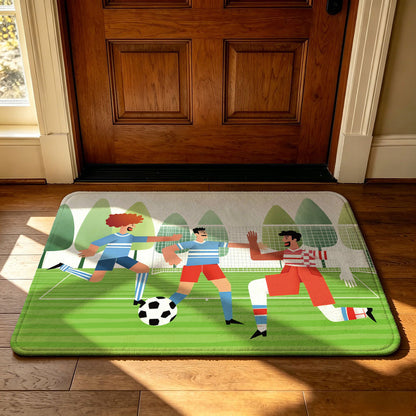 Unisex Decorative Football-Themed Area Mat