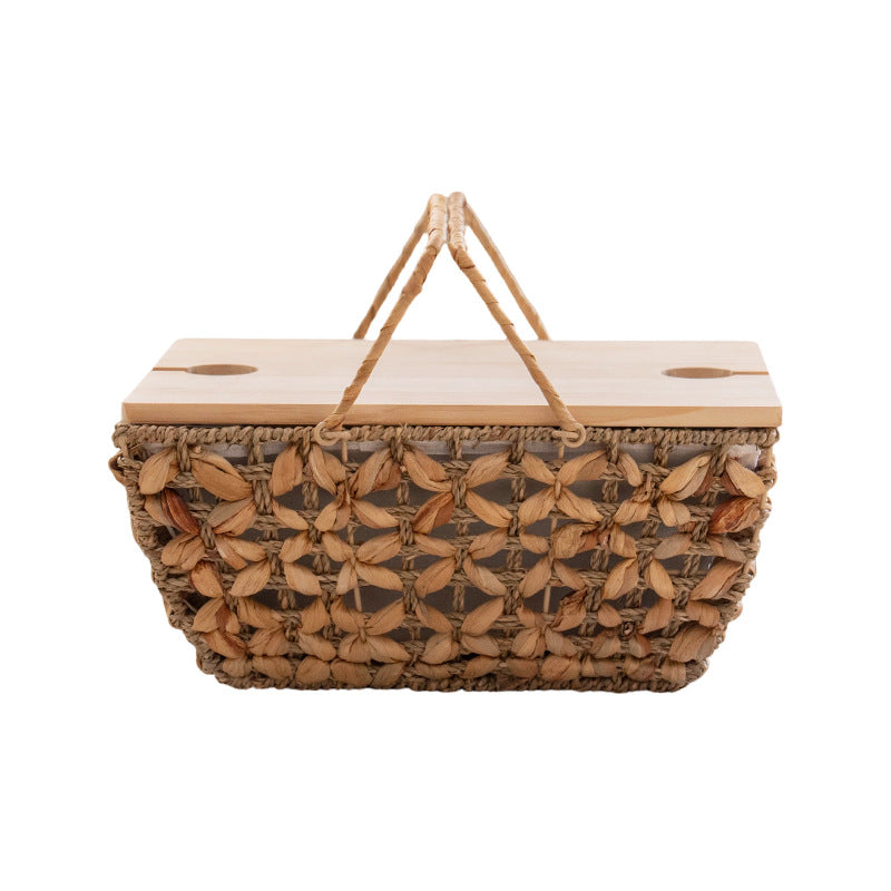 Decorative storage basket with removable cloth lid
