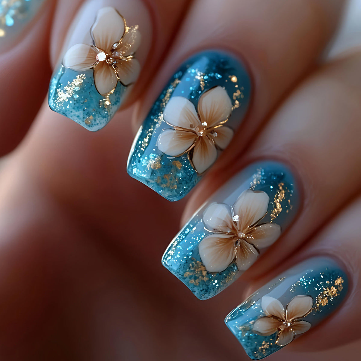 Floral 3D Nail Art Acalora