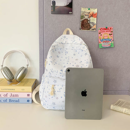 Star-Patterned Canvas Backpack Acalora