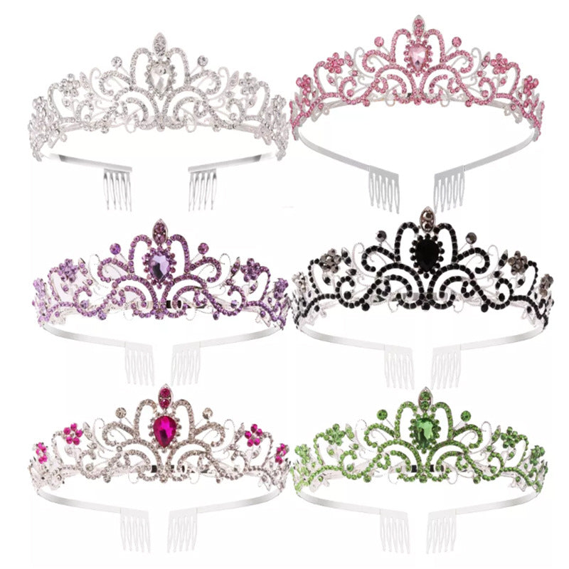 Ladies' Sparkling Crystal Tiara with filigree design wreath