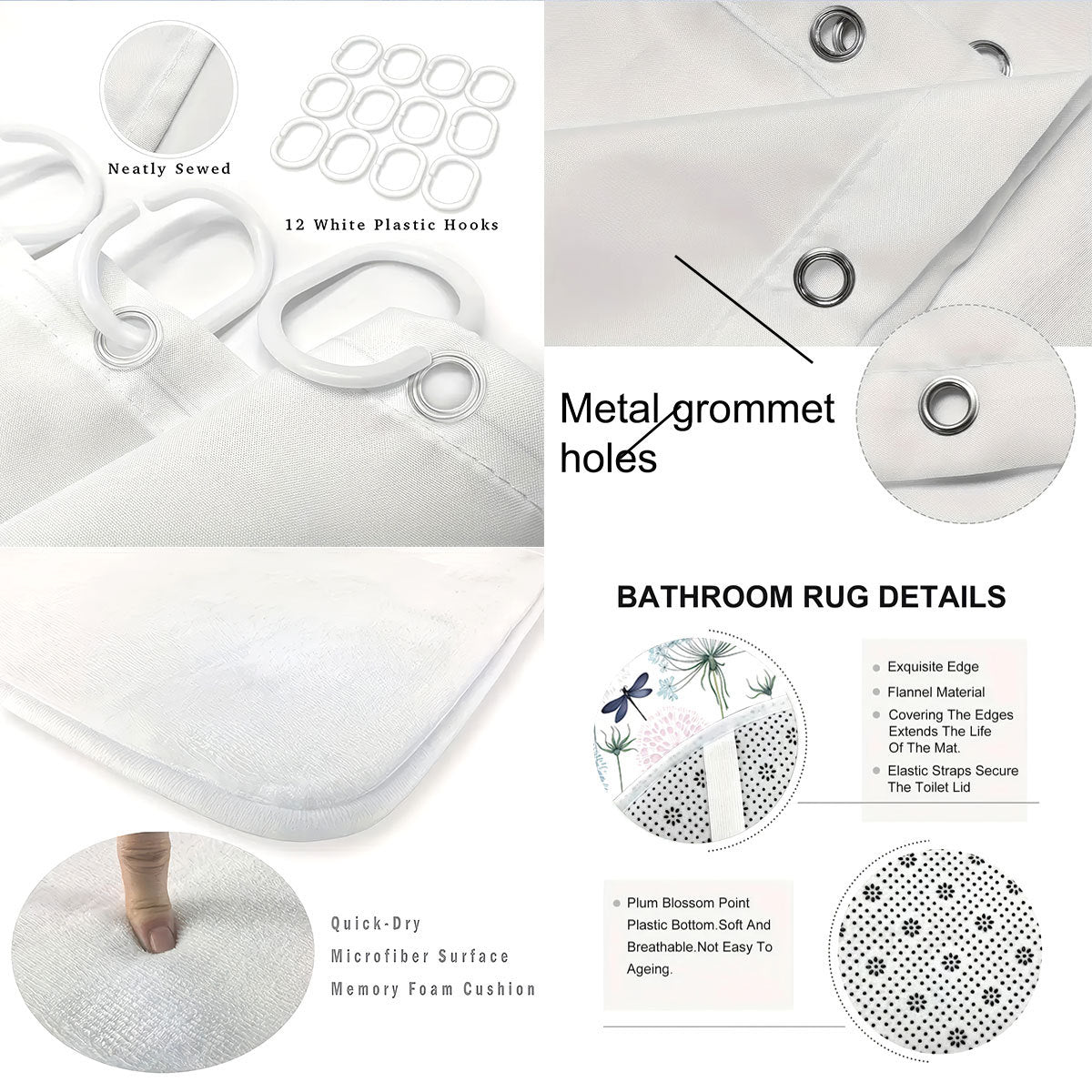 Artistic Dragonfly-Themed Four-Piece Digital Bathroom Set
