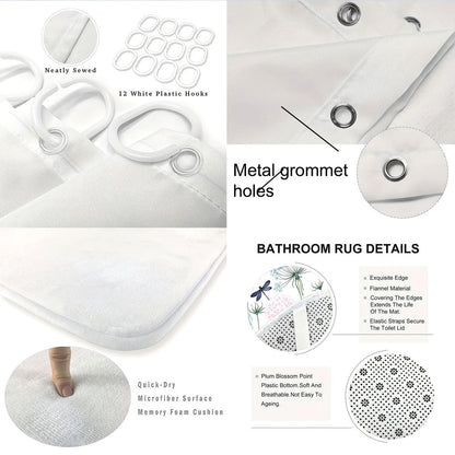 Artistic Dragonfly-Themed Four-Piece Digital Bathroom Set