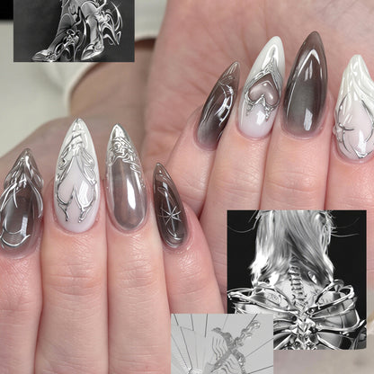 Artistic Long Stiletto Nail Art Tips Acalora