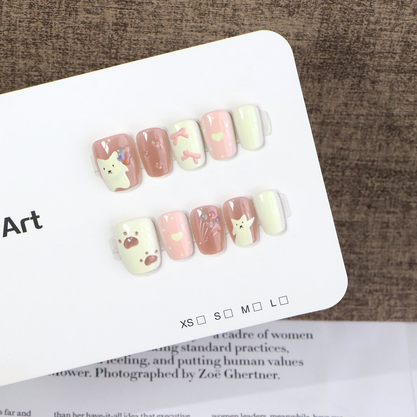 Whimsical Character-Themed Press-On Nail Art Acalora