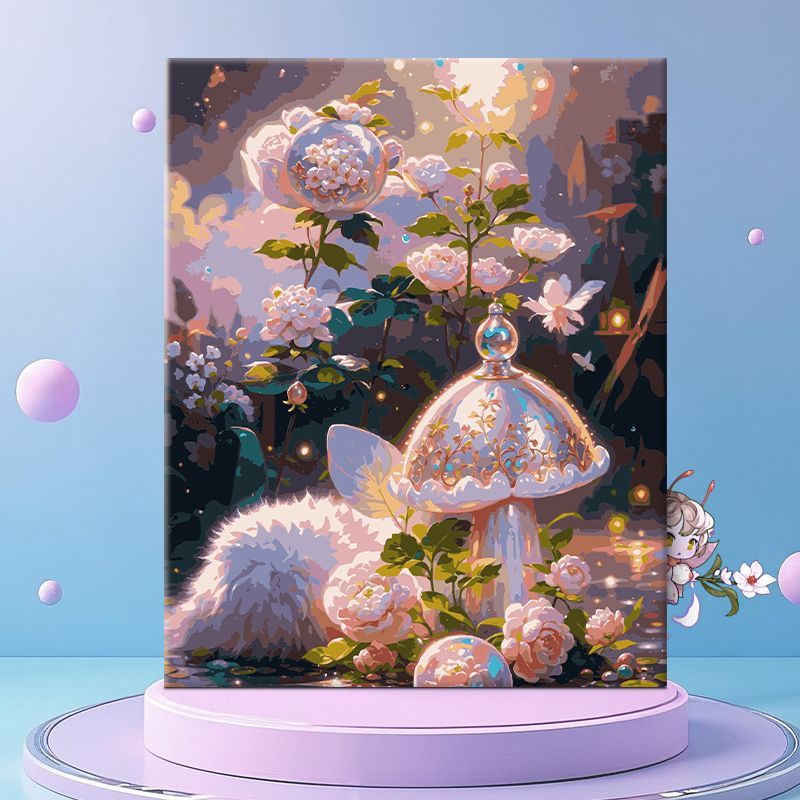 Whimsical Floral Fantasy Canvas Wall Art