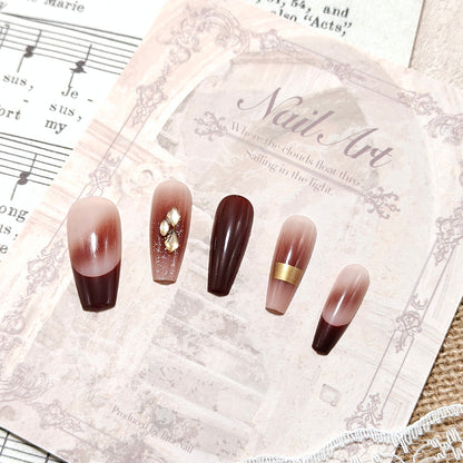 Luxurious artificial nails with glamorous decorations Acalora