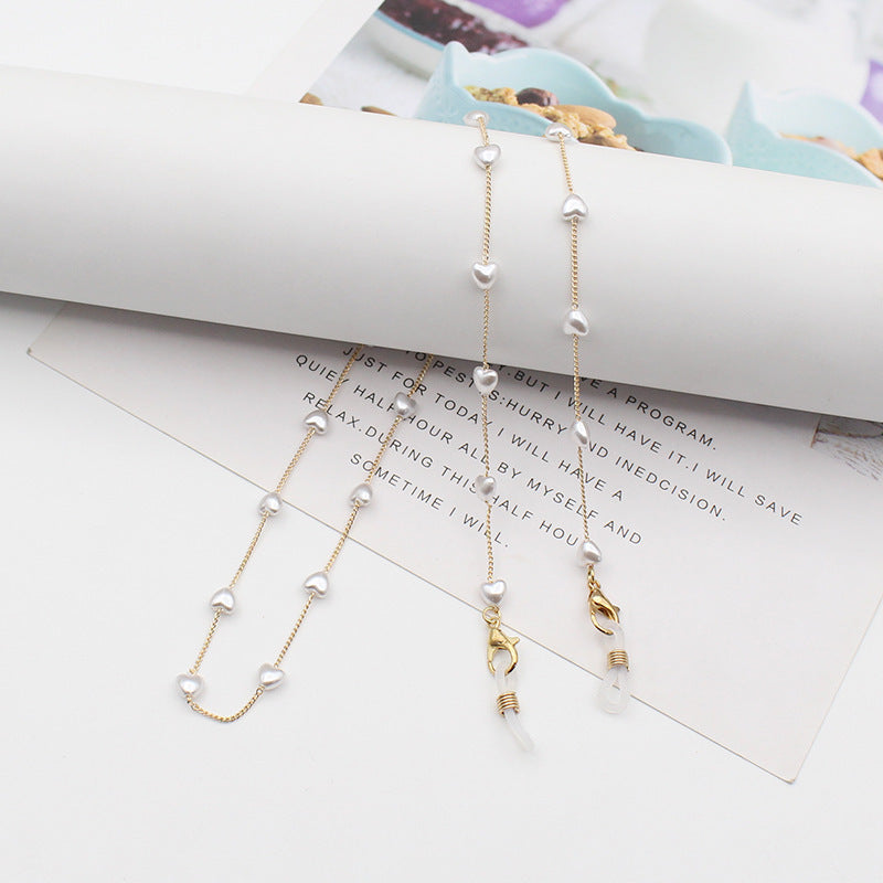Elegant Pearl Chain Eyewear Holder Acalora