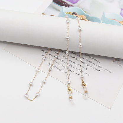 Elegant Pearl Chain Eyewear Holder Acalora
