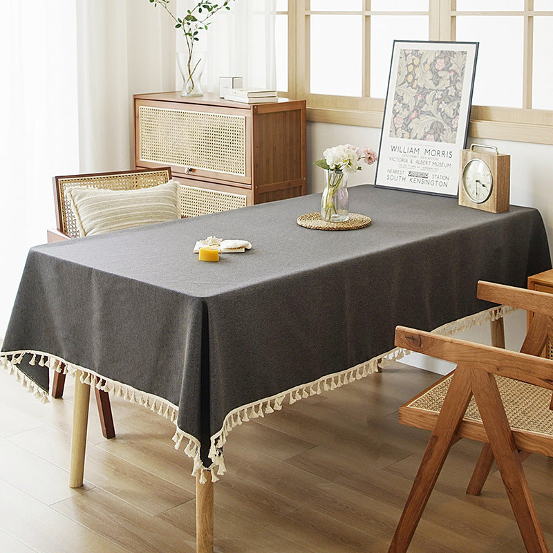 Elegant Fringed Tablecloth