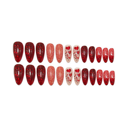 Artificial nails with heart design Acalora