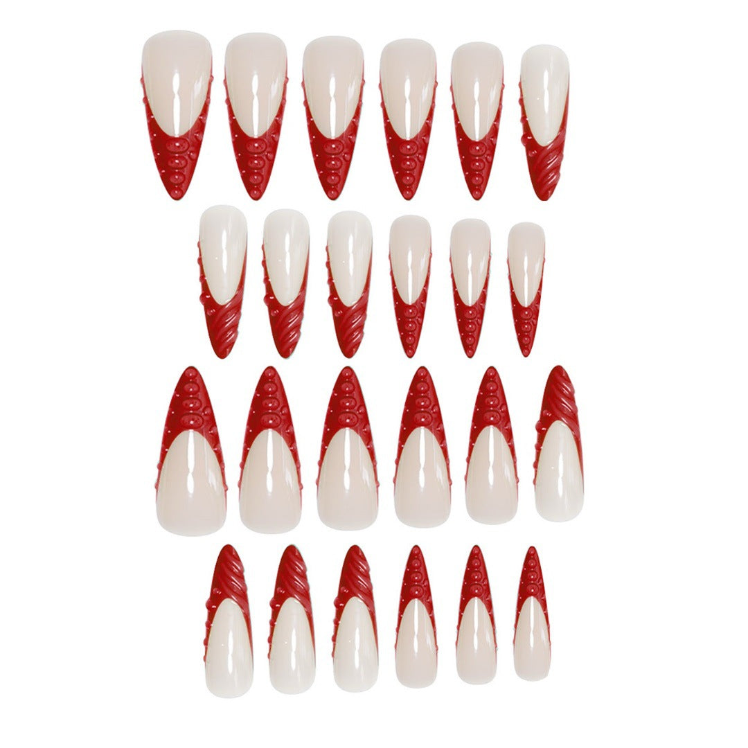 Decorative Sculpted Stiletto Press-On Nails Acalora