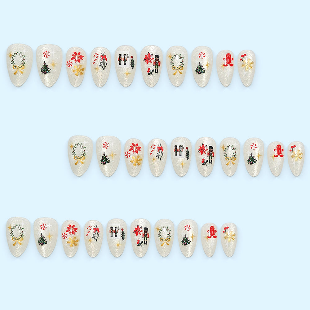 Artificial nails with festive Christmas designs Acalora