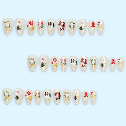 Artificial nails with festive Christmas designs Acalora