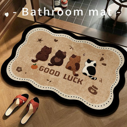 Playful Cartoon Bath Mat