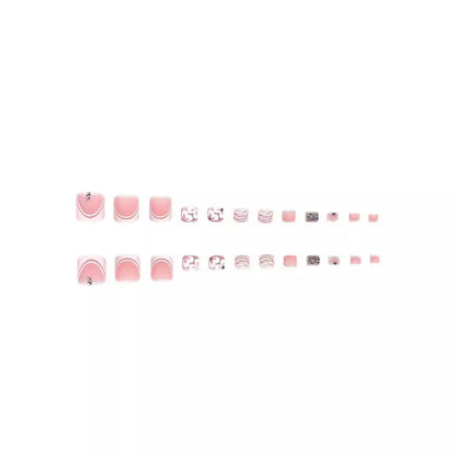 Decorative Press-On Nail Set with Rhinestone Accents Acalora
