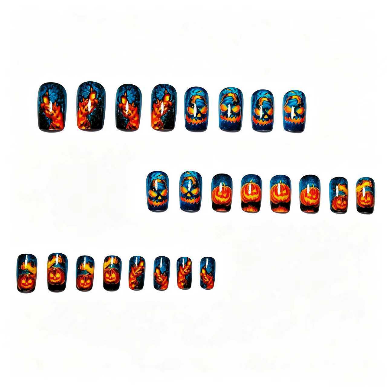 Halloween-Themed 3D Pumpkin Nail Art Acalora