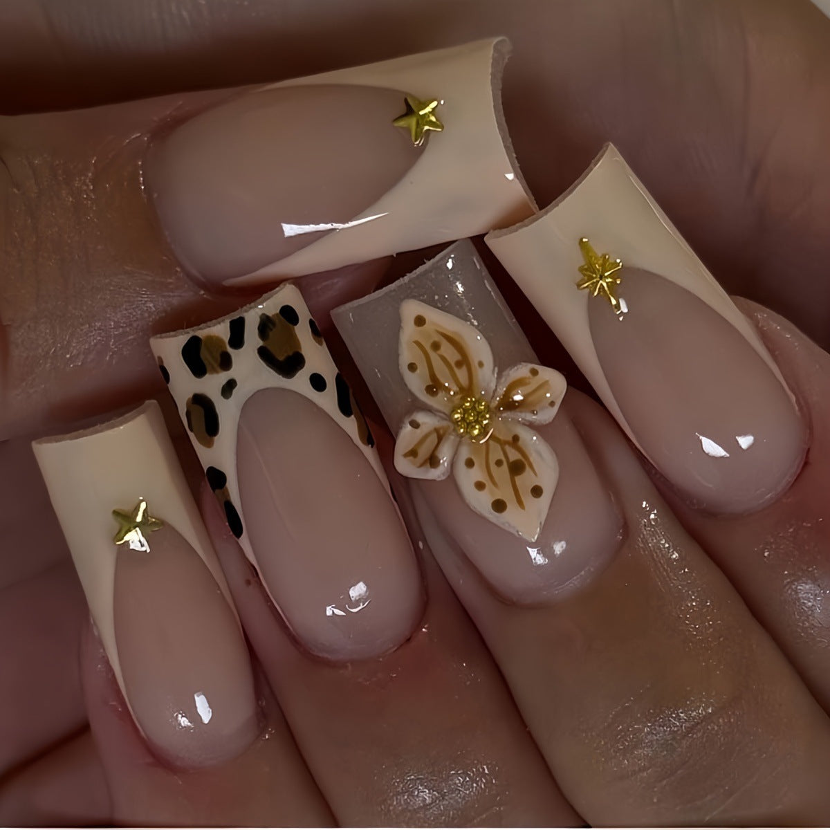 Decorative 3D Floral Press-On Nail Art Acalora