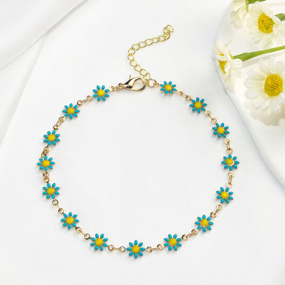 Colorful Floral Chain Bracelet Acalora