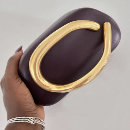 Statement Clutch with Sculptural Handle Acalora