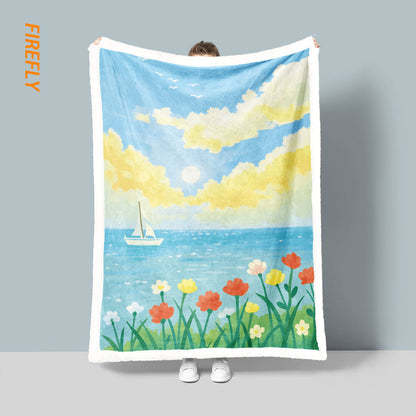 Unisex Artistic Scenic Throw Blanket