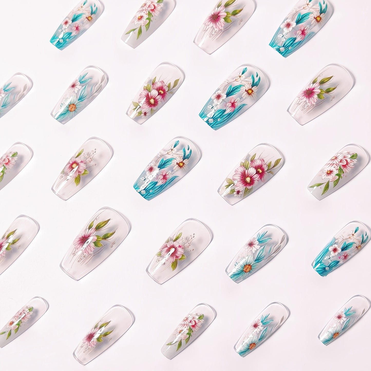 Floral Gel Nail Art Design Acalora