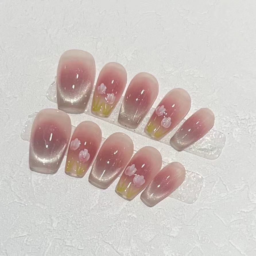 Floral Ombre Press-On Nails Acalora