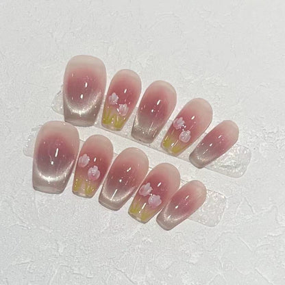 Floral Ombre Press-On Nails Acalora