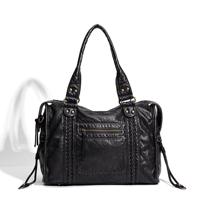 Distressed Leather Satchel Bag Acalora
